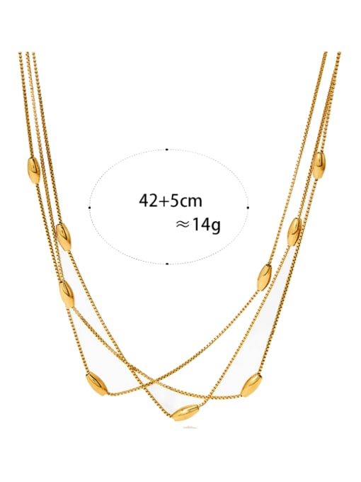 Golden Necklace KDD886 Stainless steel Minimalist Multi-Layer Chain  Bracelet and Necklace Set