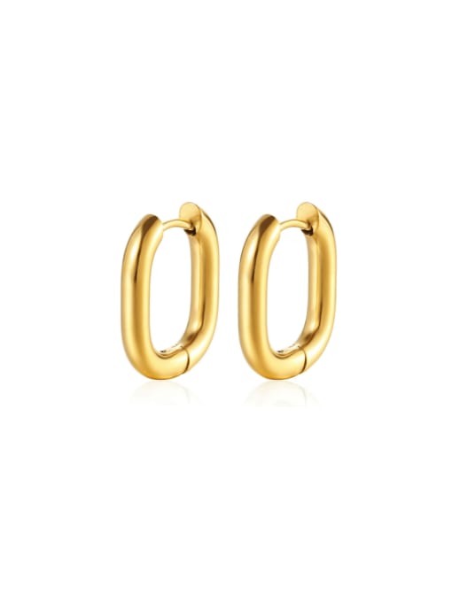 Gold earrings Stainless steel Geometric Minimalist Huggie Earring