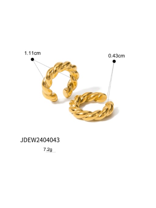 JDEW2404043 Stainless steel Twist C Shape Hip Hop Clip Earring