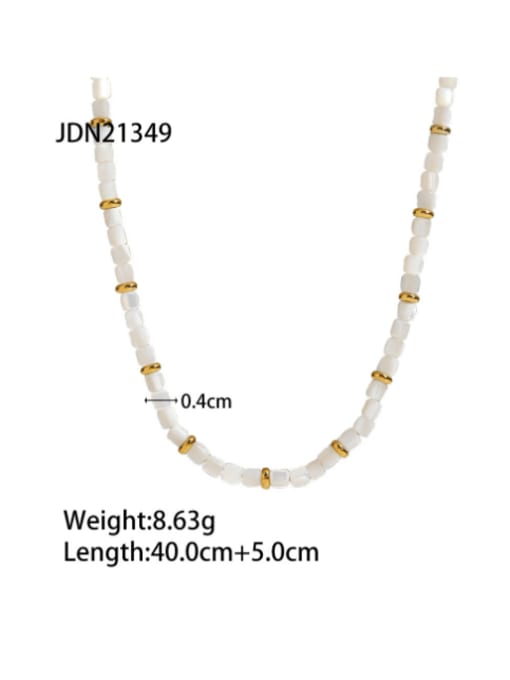 J&D Stainless steel Natural Stone Geometric Vintage Necklace 2