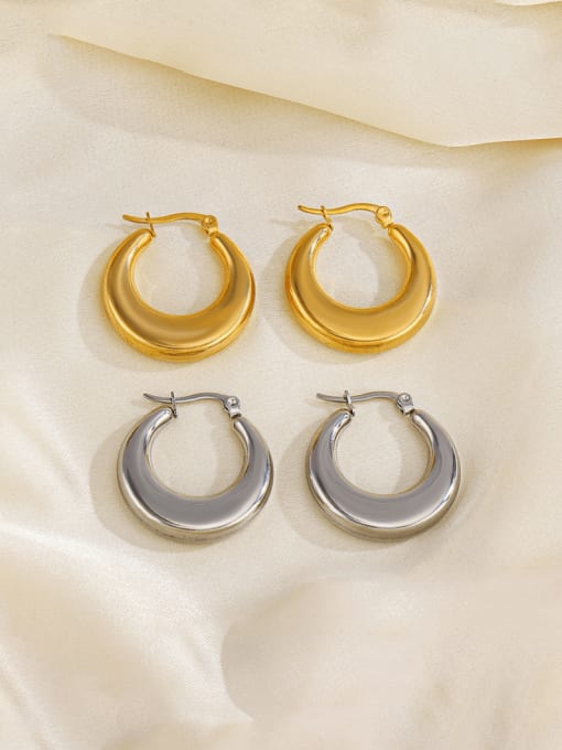J$L  Steel Jewelry Stainless steel Geometric Minimalist Huggie Earring