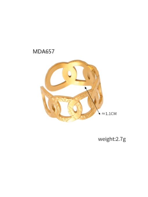 A657 Gold Ring Titanium Steel Geometric Minimalist Band Ring