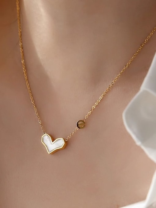 K.Love Titanium Steel Shell Letter Minimalist Necklace 2