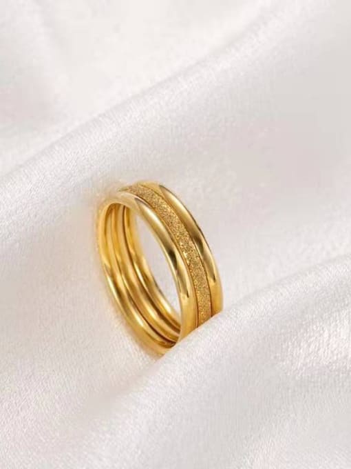 Sansheng III ring Titanium Steel Round Minimalist Stackable Ring