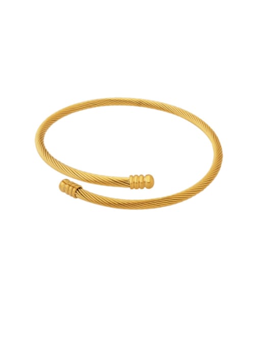 Gold elastic bracelet Titanium Steel Irregular Vintage Cuff Bangle