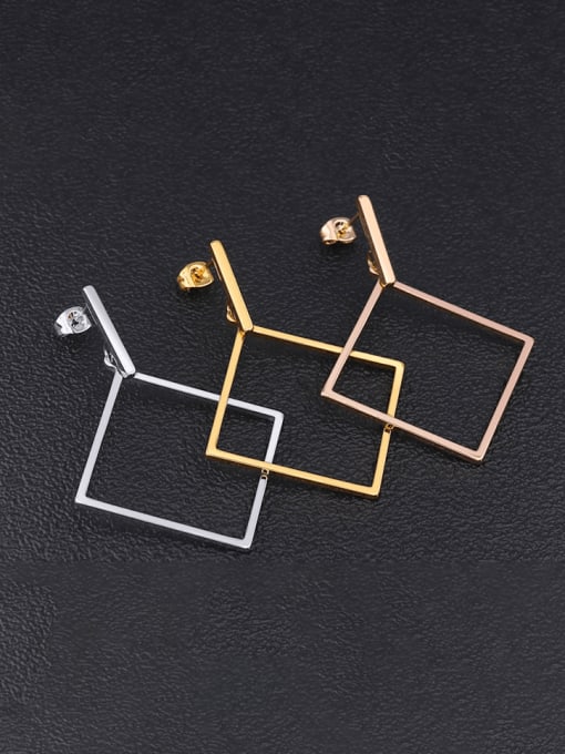 BELII Titanium Steel Geometric Minimalist Drop Earring 3