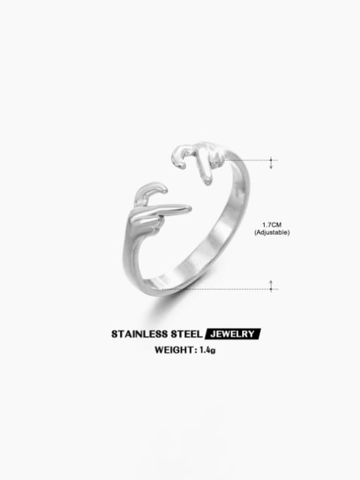 J$L  Steel Jewelry Stainless steel Heart Hip Hop Band Ring 2
