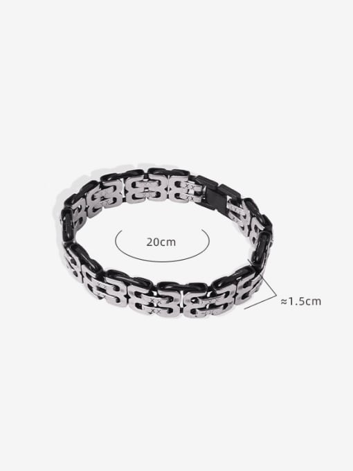MAKA Titanium Steel Geometric Chain Hip Hop Bracelet 1