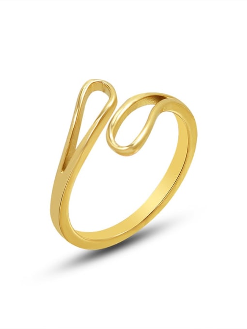 A294 gold ring Titanium Steel Geometric Minimalist Band Ring