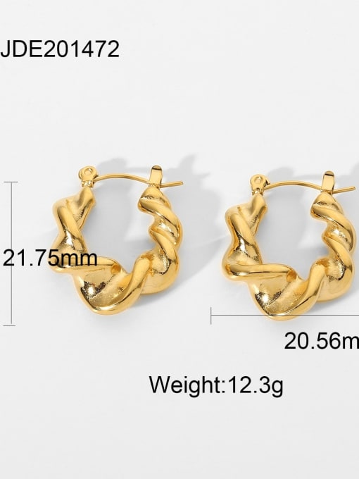 JDE201472 Stainless steel twist hoop earrings