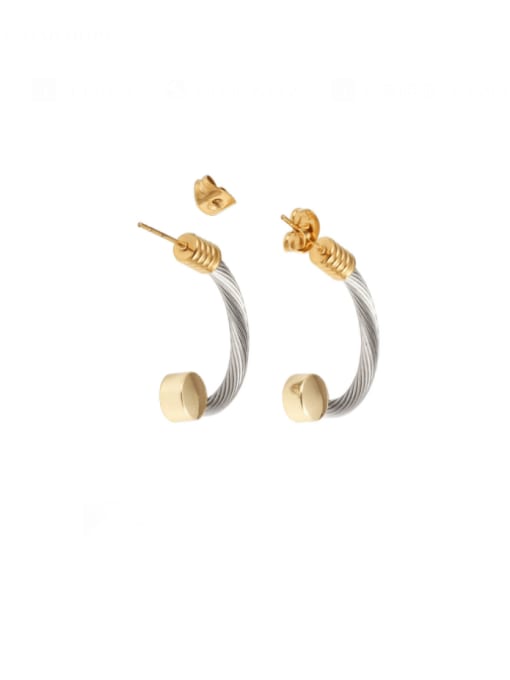 White Gold Pill Earrings Stainless steel Hip Hop C Shape Ring Earring And Bracelet Set