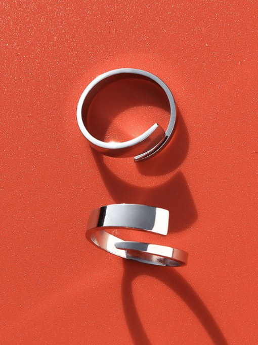 MAKA Titanium 316L Stainless Steel Geometric Minimalist Band Ring with e-coated waterproof 3