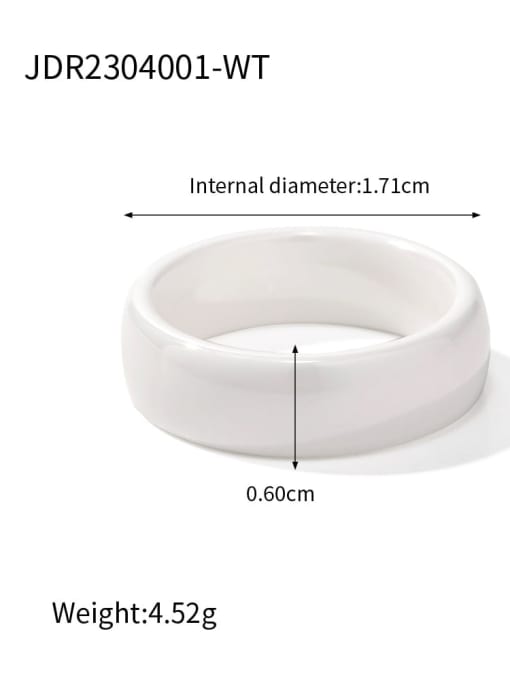 JDR2304003 WT Stainless steel Resin Geometric Minimalist Band Ring