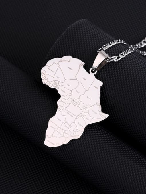 SONYA-Map Jewelry Titanium Steel Medallion Ethnic  Africa Nigeria Ghana Somalia Necklace 3