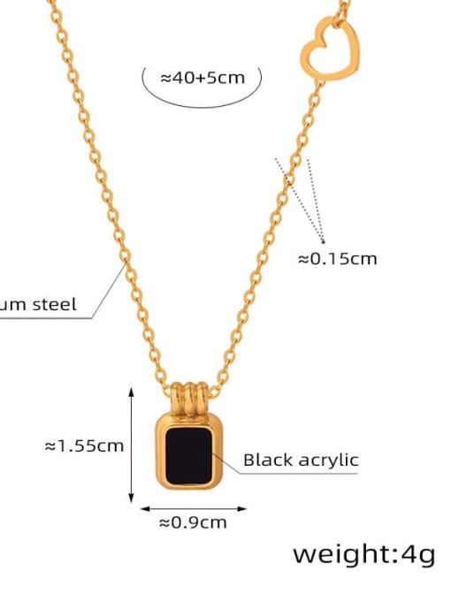 P033 Gold Necklace 40 5cm Titanium Steel Enamel Geometric Trend Necklace