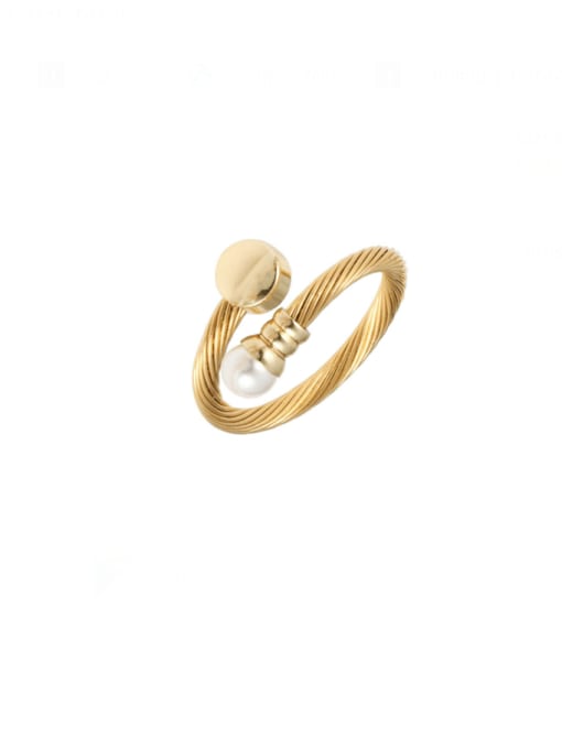 Golden Pill Pearl Ring Stainless steel Hip Hop C Shape Ring Earring And Bracelet Set