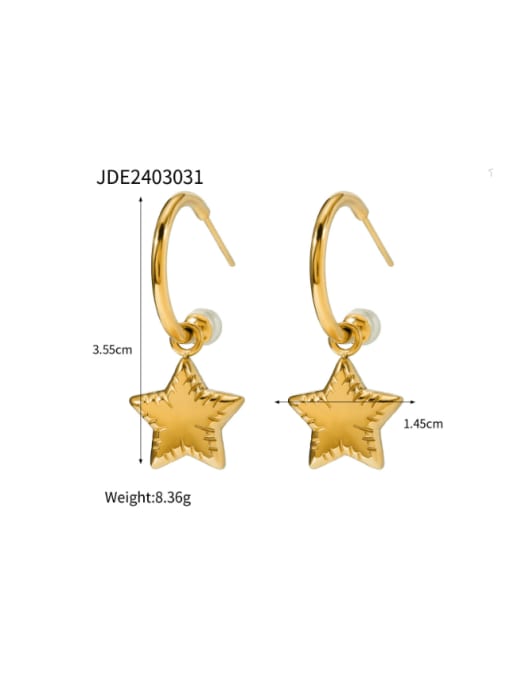 JDE2403031 Stainless steel Heart Hip Hop Hook Earring