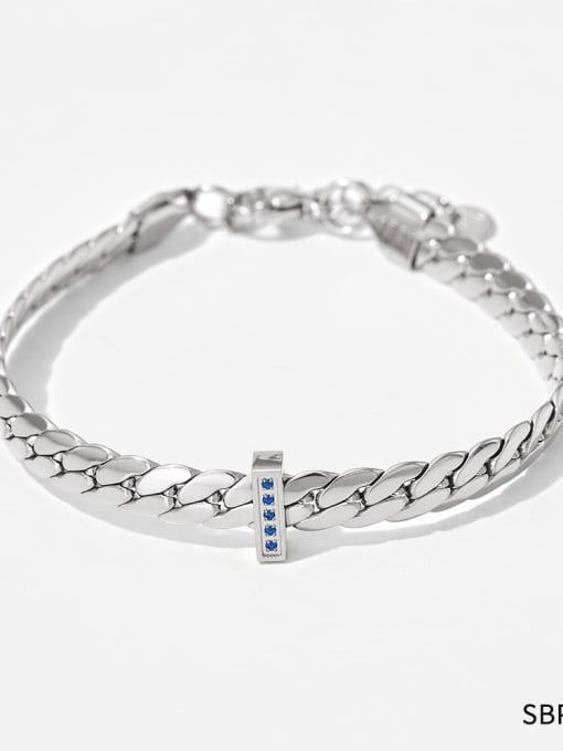 Steel Blue Diamond Bracelet SBP117 Trend Stainless steel Cubic Zirconia Bracelet and Necklace Set