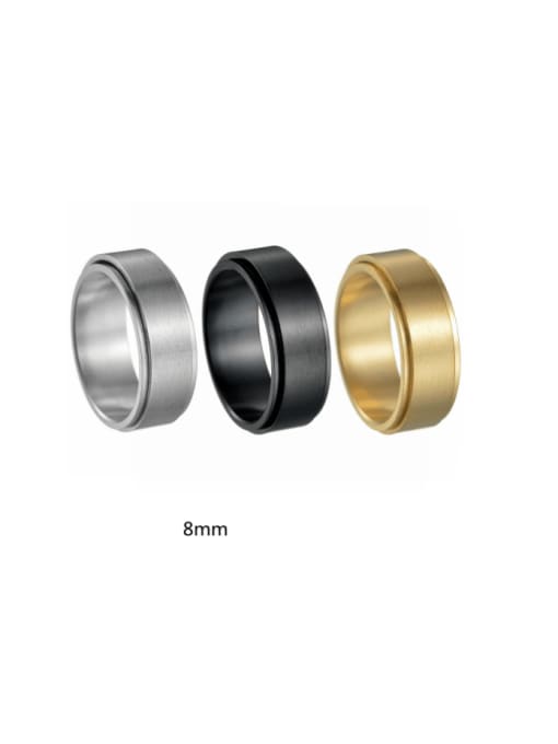 SM-Men's Jewelry Titanium Steel Geometric Hip Hop Band Rotatable Men's Ring 0