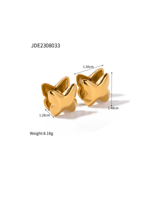 JDE2308033 Stainless steel Geometric Hip Hop Stud Earring