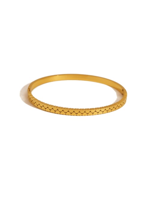 YAYACH Titanium Steel Irregular Minimalist Band Bangle 0