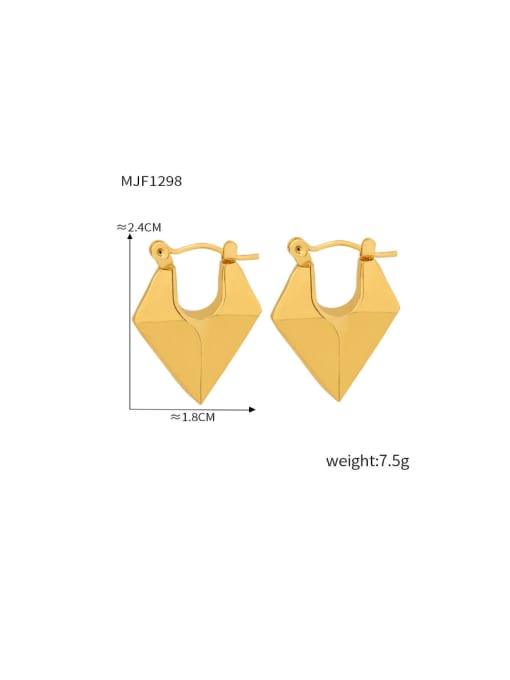 F1298 Gold Earrings Titanium Steel Geometric Minimalist Huggie Earring