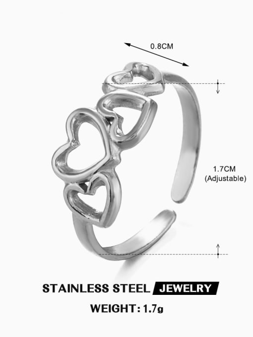 Steel Love Ring Stainless steel Heart Vintage Band Ring