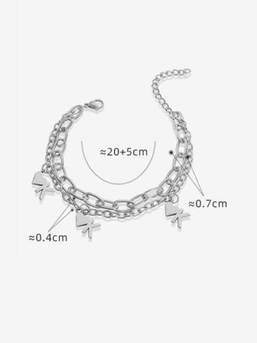 MAKA Titanium Steel Geometric Hip Hop Strand Bracelet 2