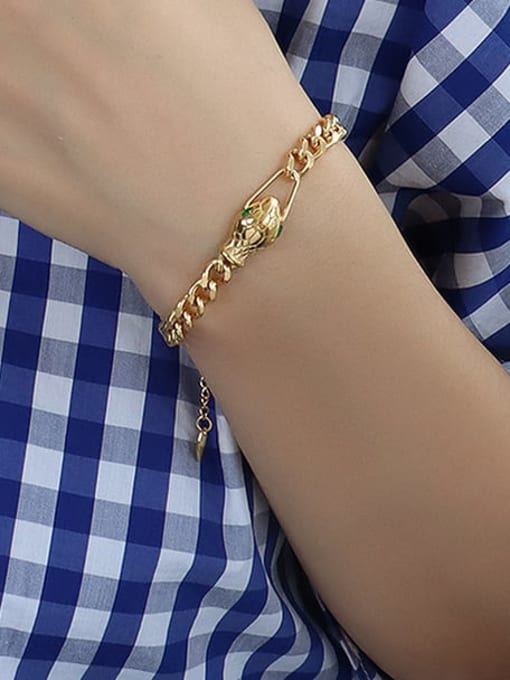 E248 gold snake Zircon Bracelet 15+ 5cm Titanium 316L Stainless Steel Vintage Hollow Geometric Chain  Braclete and Necklace Set with e-coated waterproof