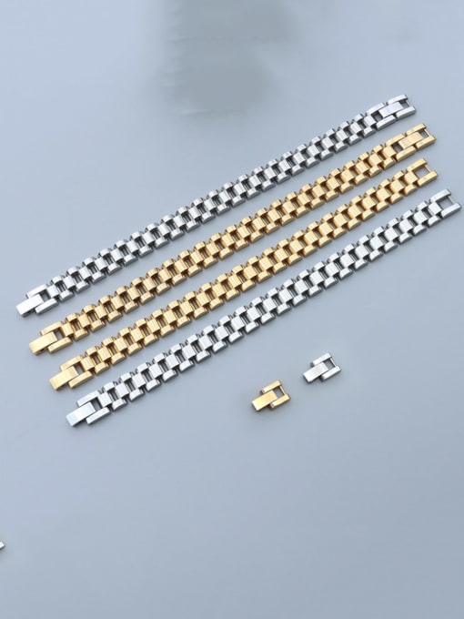 MAKA Titanium 316L Stainless Steel Geometric Vintage Link Bracelet with e-coated waterproof 2