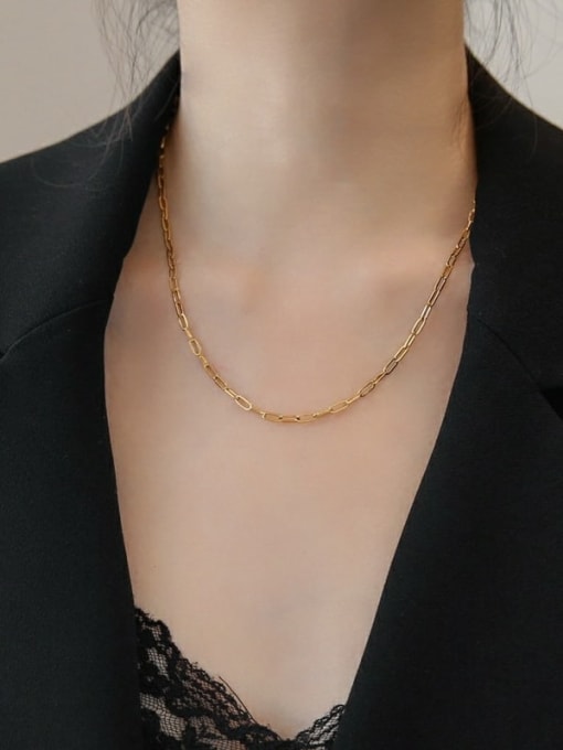 K.Love Titanium Steel Trend Geometric Bracelet and Necklace Set 1