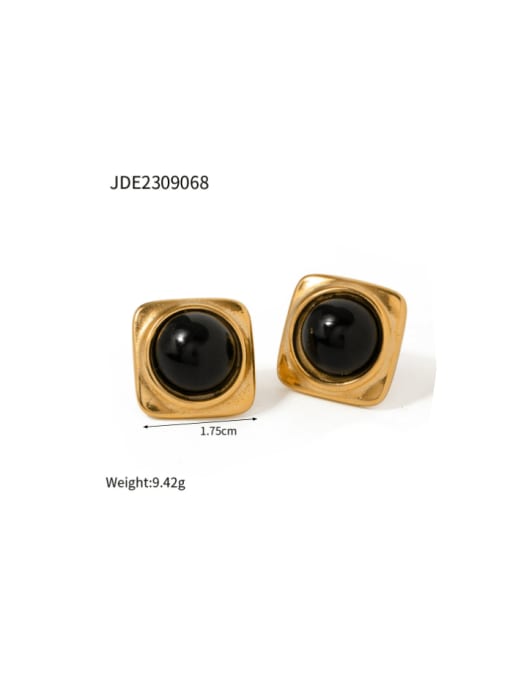 JDE2309068 Stainless steel Geometric Hip Hop Stud Earring