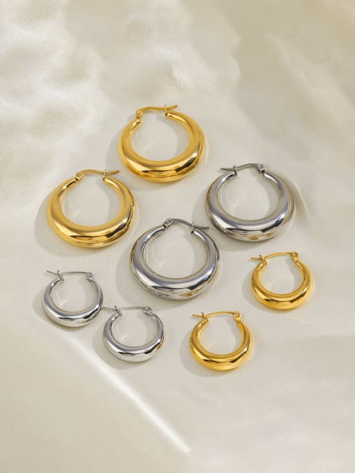 J$L  Steel Jewelry Stainless steel Geometric Minimalist Hoop Earring 0