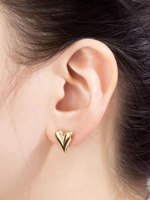J&D Stainless steel Heart Trend Stud Earring 1