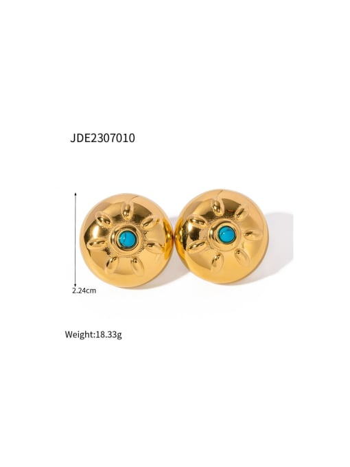 J&D Stainless steel Turquoise Geometric Vintage Stud Earring 3