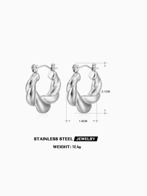 J$L  Steel Jewelry Stainless steel Geometric Hip Hop Huggie Earring 1