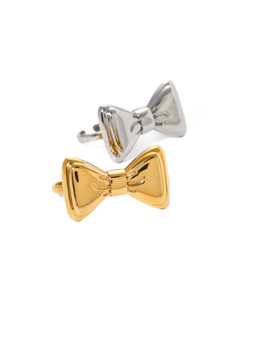 J&D Stainless steel Bowknot Hip Hop Band Ring