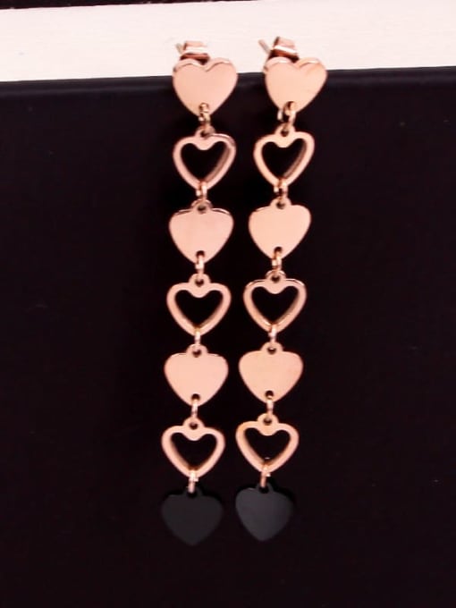 K.Love Titanium Steel Heart Minimalist Drop Earring 1