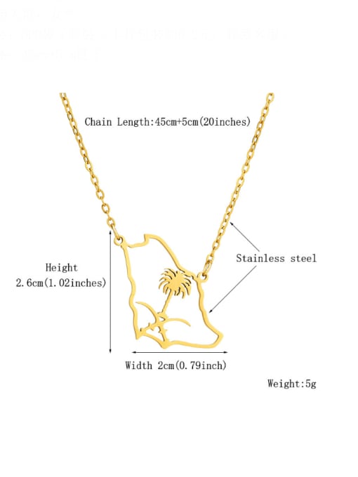 SONYA-Map Jewelry Stainless steel Medallion Minimalist Saudi-Arabia Map Pendant Necklace 4