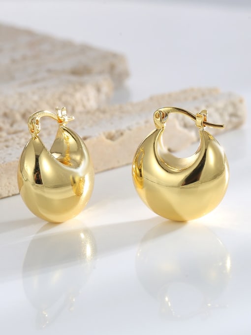H01809 Gold Brass Geometric Trend Stud Earring
