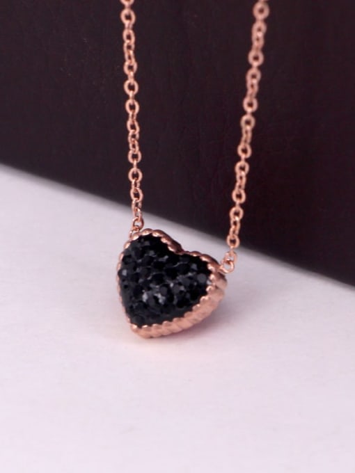 K.Love Titanium Cubic Zirconia Heart Dainty Necklace 2