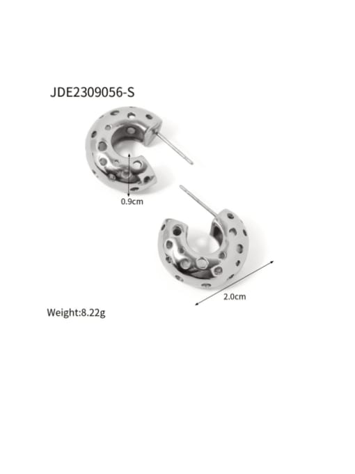 JDE2309056 S Stainless steel Geometric Hip Hop Stud Earring