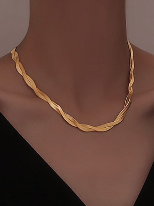 K.Love Titanium Steel Snake Bone Chain Minimalist Necklace 1