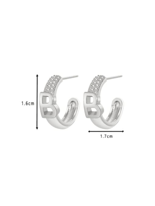 Clioro Alloy Cubic Zirconia Geometric Minimalist Stud Earring 3