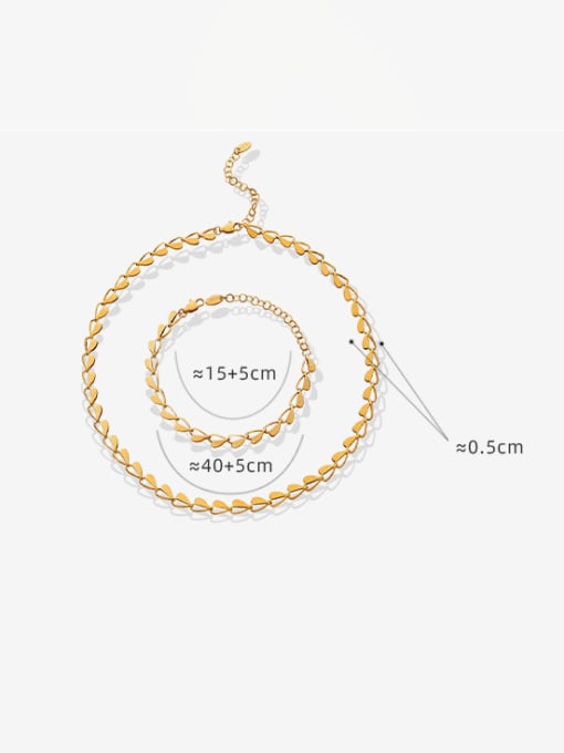 MAKA Titanium Steel Minimalist Heart  Bracelet and Necklace Set 3