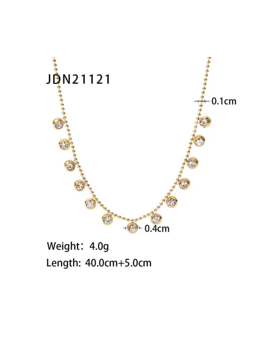 JDN21121 Dainty Tassel Stainless steel Cubic Zirconia Bracelet and Necklace Set