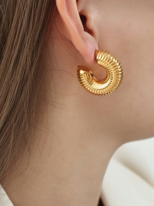 F1049 Gold Earrings Titanium Steel Geometric Trend Stud Earring