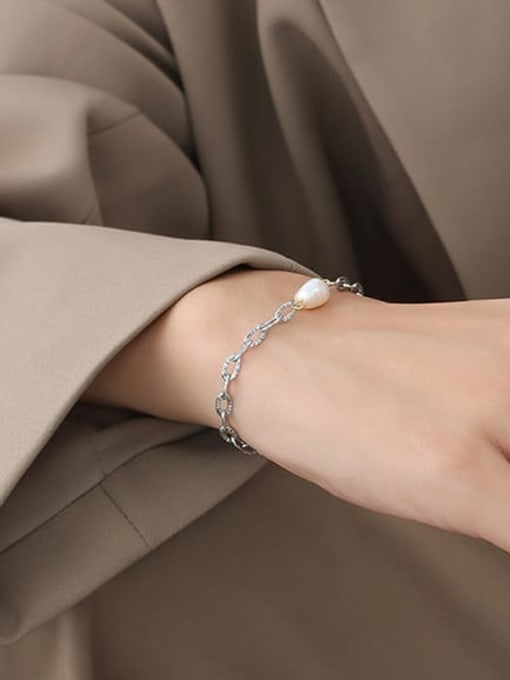 MAKA TTitanium Steel Imitation Pear rend Geometric l Bracelet and Necklace Set 1