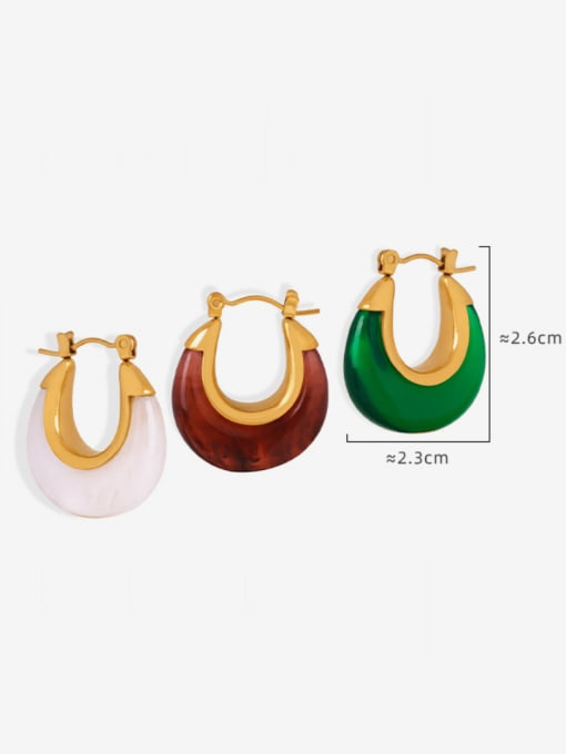 MAKA Titanium Steel Resin Geometric Minimalist Huggie Earring 2