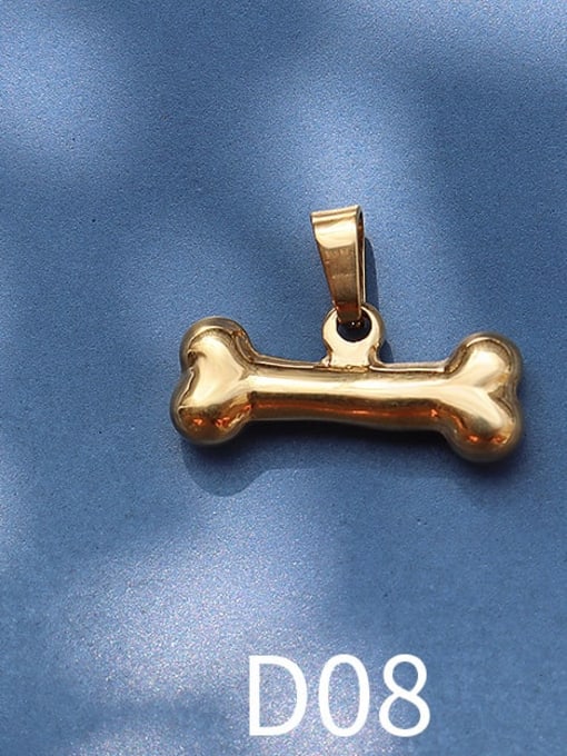 D08 golden bone Titanium 316L Stainless Steel Animal  Bird Cute Pendant with e-coated waterproof